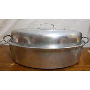 Mirro Large Roaster 877M Aluminum USA Vented Top 8-10 qt Vintage
